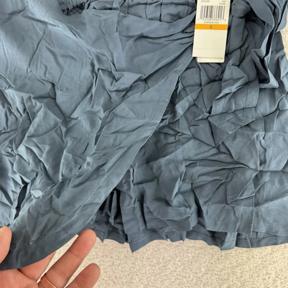 Jantzen Woven Pull On Faux Wrap Cover Up Skirt Size Small Marine Blue